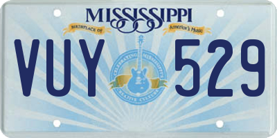 MS license plate VUY529