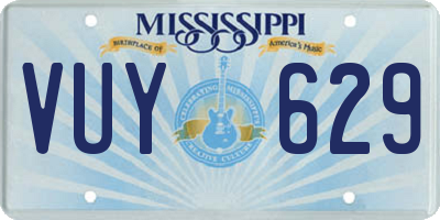 MS license plate VUY629