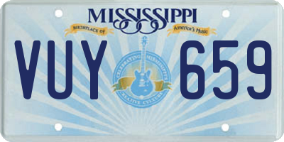MS license plate VUY659