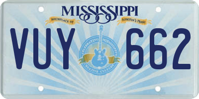 MS license plate VUY662