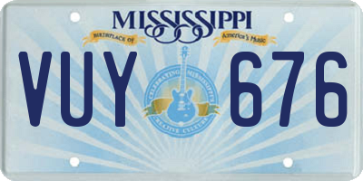 MS license plate VUY676