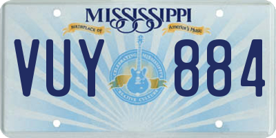 MS license plate VUY884