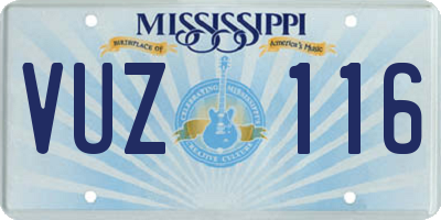 MS license plate VUZ116