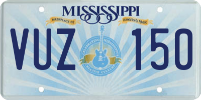 MS license plate VUZ150