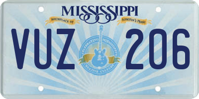 MS license plate VUZ206