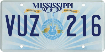 MS license plate VUZ216