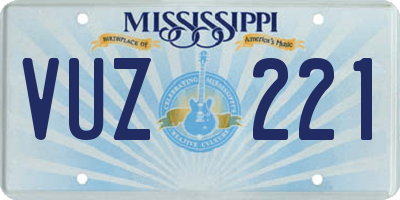 MS license plate VUZ221