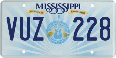 MS license plate VUZ228