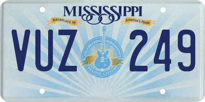 MS license plate VUZ249