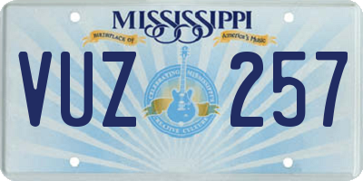 MS license plate VUZ257