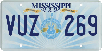 MS license plate VUZ269