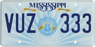 MS license plate VUZ333