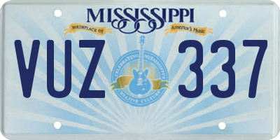 MS license plate VUZ337