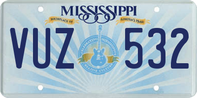 MS license plate VUZ532