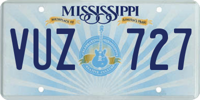 MS license plate VUZ727