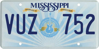 MS license plate VUZ752