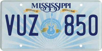 MS license plate VUZ850