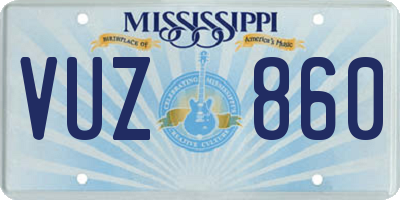 MS license plate VUZ860