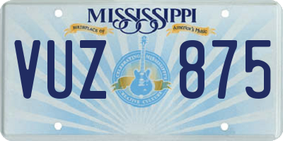 MS license plate VUZ875
