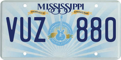 MS license plate VUZ880