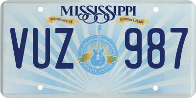MS license plate VUZ987