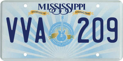 MS license plate VVA209