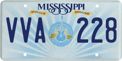 MS license plate VVA228