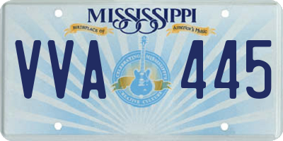 MS license plate VVA445