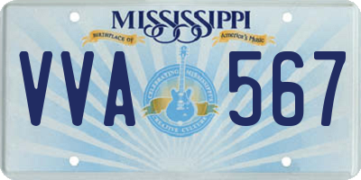 MS license plate VVA567