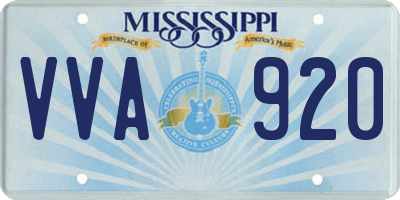 MS license plate VVA920