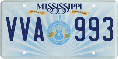MS license plate VVA993