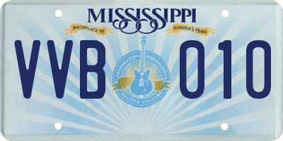 MS license plate VVB010