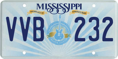 MS license plate VVB232