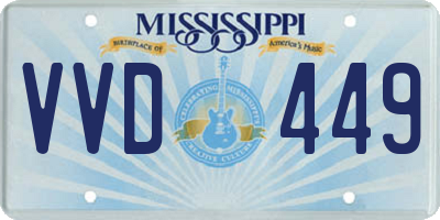 MS license plate VVD449