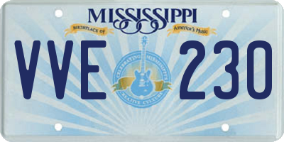 MS license plate VVE230