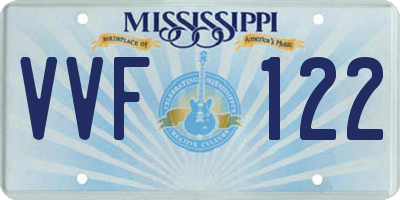 MS license plate VVF122