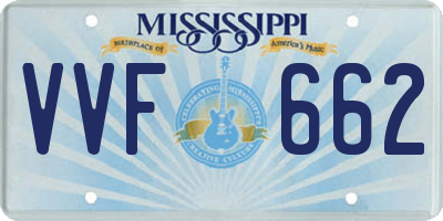 MS license plate VVF662