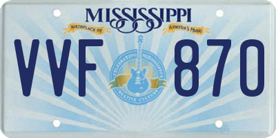 MS license plate VVF870