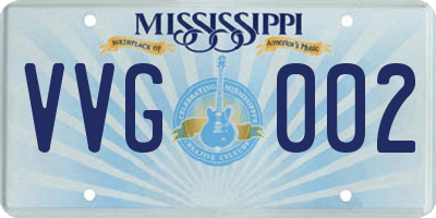 MS license plate VVG002