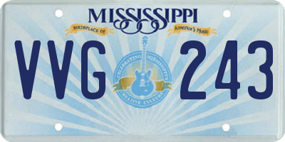 MS license plate VVG243