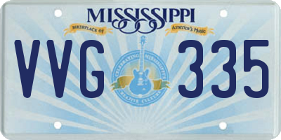 MS license plate VVG335