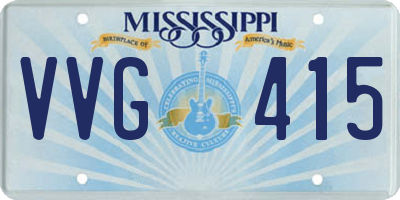 MS license plate VVG415