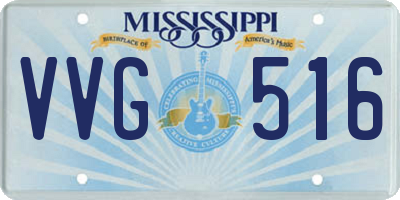 MS license plate VVG516