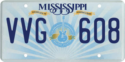 MS license plate VVG608