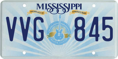 MS license plate VVG845