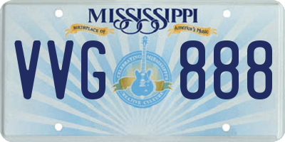 MS license plate VVG888