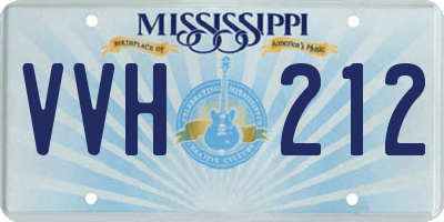 MS license plate VVH212