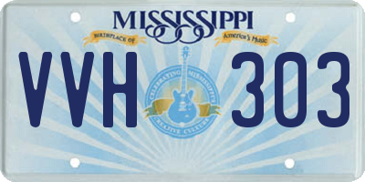 MS license plate VVH303