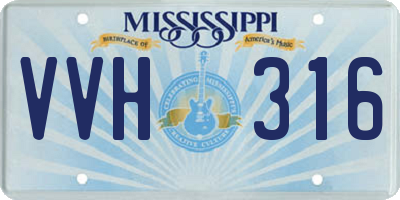 MS license plate VVH316