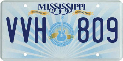 MS license plate VVH809